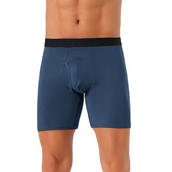 Men's Lightweight Solid Color Soft Stretch Open-fly Basic Boxer Briefs