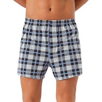 Men's Classic Elastic Waistband Plaid Pattern Boxer Shorts
