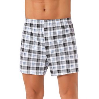 Men's Classic Elastic Waistband Plaid Pattern Boxer Shorts
