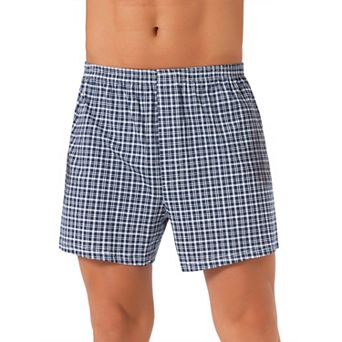Men's Classic Elastic Waistband Plaid Pattern Boxer Shorts