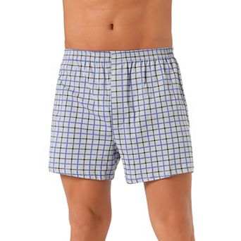 Men's Classic Elastic Waistband Plaid Pattern Boxer Shorts