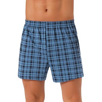 Men's Classic Elastic Waistband Plaid Pattern Boxer Shorts
