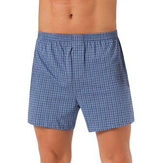 Men's Classic Elastic Waistband Plaid Pattern Boxer Shorts