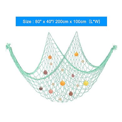 Natural Shell Decorative Fishing Net 40"x80" Ocean Theme Party Wall Hanging Fish Net Decor