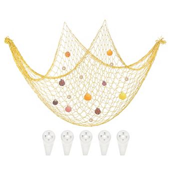 Natural Shell Decorative Fishing Net 40"x80" Ocean Theme Party Wall Hanging Fish Net Decor