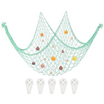 Natural Shell Decorative Fishing Net 40"x80" Ocean Theme Party Wall Hanging Fish Net Decor