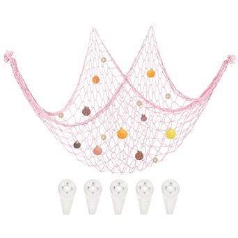 Natural Shell Decorative Fishing Net 40"x80" Ocean Theme Party Wall Hanging Fish Net Decor