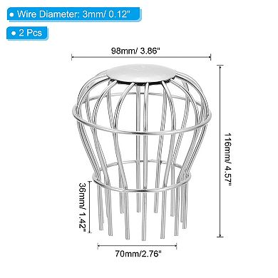 Gutter Guard 3 Inch, 2 Pack Down Pipe Filter, Anti-Blocking Line Cap Drain Cover Downspout Protector
