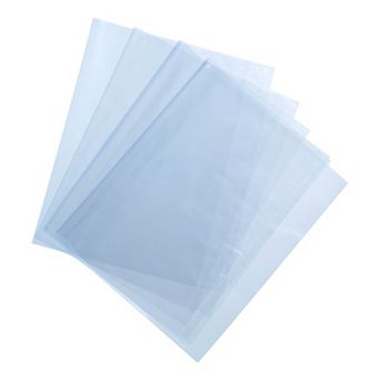 100 pc 9.5x6 Inch Shrink Wrap Bags, Blue Clear Heat Shrink Wrap for Gift Basket