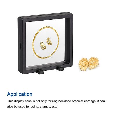 Floating Thin Film Display Box with Base 11cm x 11cm x 2cm Pack of 4