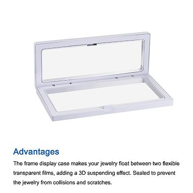 Floating Thin Film Display Box with Base 18cm x 7cm x 2cm Pack of 3