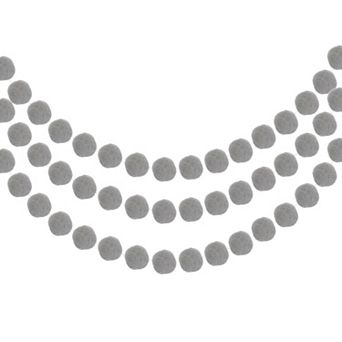 3 pc Felt Ball Garland Pom Pom Garland Handing Balls 7.55 Feet Long 20 Balls for Party Decoration