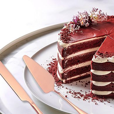 Cake Knife and Server Set, 10.6/9 Inch Cake Cutting Set, Stainless Steel Cake Serving Set Pastry