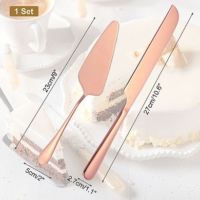 Cake Knife and Server Set, 10.6/9 Inch Cake Cutting Set, Stainless Steel Cake Serving Set Pastry