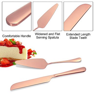 Cake Knife and Server Set, 10.6/9 Inch Cake Cutting Set, Stainless Steel Cake Serving Set Pastry