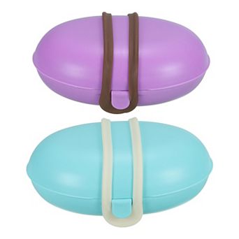 Travel Soap Holder, 2 Pack Soap Bar Box Container Case with Band for Traveling, Camping, Gym Use