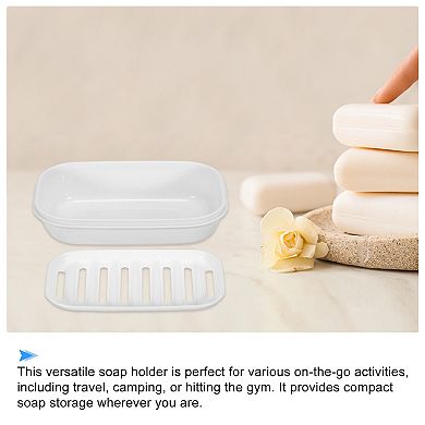 Travel Soap Holder, 2 Pack Soap Bar Box Container Case with Band for Traveling, Camping, Gym Use