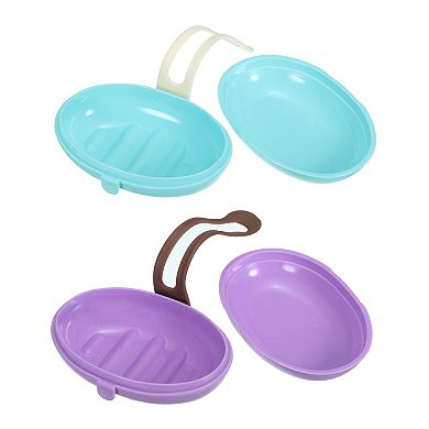 Travel Soap Holder, 2 Pack Soap Bar Box Container Case with Band for Traveling, Camping, Gym Use