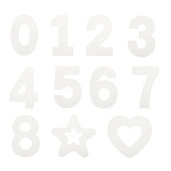 4 Inch Number Stencils Set Plastic Number Stencils with Star and Heart, Reusable Digital Templates