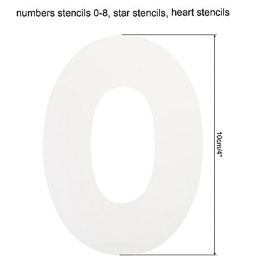 4 Inch Number Stencils Set Plastic Number Stencils with Star and Heart, Reusable Digital Templates