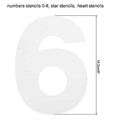 6 Inch Number Stencils Set Plastic Number Stencils with Star and Heart, Reusable Digital Templates