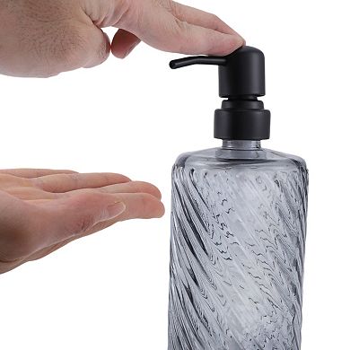 Elegant Twill Pattern Soap Pump Dispenser for Bathroom 16.9oz 1 Pc