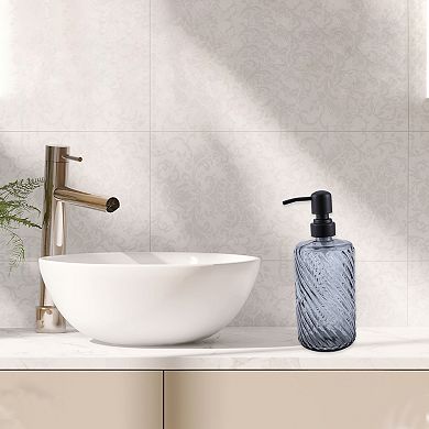 Elegant Twill Pattern Soap Pump Dispenser for Bathroom 16.9oz 1 Pc