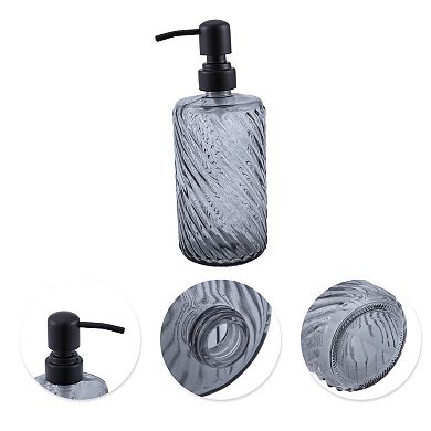 Elegant Twill Pattern Soap Pump Dispenser for Bathroom 16.9oz 1 Pc