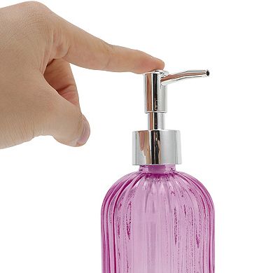 Durable Vertical Stripes Soap Dispenser 13.53oz 1 Pc
