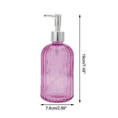 Durable Vertical Stripes Soap Dispenser 13.53oz 1 Pc