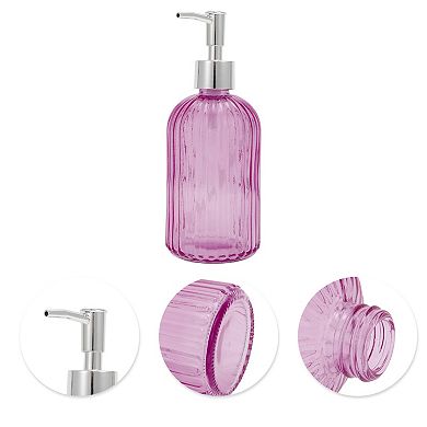 Durable Vertical Stripes Soap Dispenser 13.53oz 1 Pc