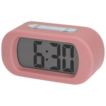 Oval Digital Alarm Clock for Bedroom, Alarms w Big Numbers Display, Adjustable Alarm 5.4x2.6x2 inch