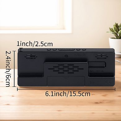 Digital Dual Alarm Clock, Easy to Set, Dimmable, Date Day of Week Temp Snooze, 12/24H 6.1x2.4x1 inch