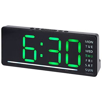 Digital Dual Alarm Clock, Easy to Set, Dimmable, Date Day of Week Temp Snooze, 12/24H 6.1x2.4x1 inch