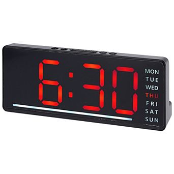 Digital Dual Alarm Clock, Easy to Set, Dimmable, Date Day of Week Temp Snooze, 12/24H 6.1x2.4x1 inch