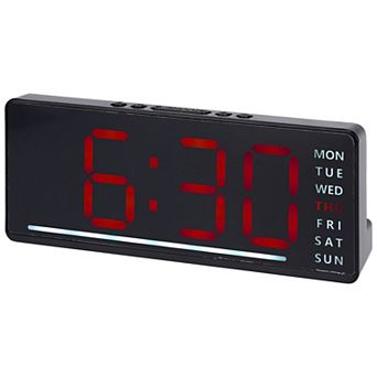Digital Dual Alarm Clock, Easy to Set, Dimmable, Date Day of Week Temp Snooze, 12/24H 6.1x2.4x1 inch