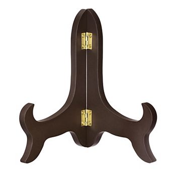 7" Easel Plate Holder, Wooden Folding Display Stand for Decorative Picture Frame