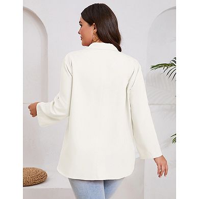 Womens Plus Size Blazers Long Sleeve Classic Draped Open Front Lightweight Cardigans