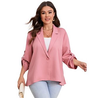 Womens Plus Size Blazers Long Sleeve Classic Draped Open Front Lightweight Cardigans