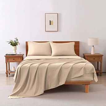 Marcielo 3/4 pc Soft Solid & Embroidery Bed Sheets Set
