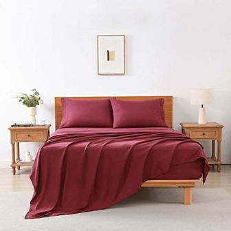 Marcielo 3/4 pc Soft Solid & Embroidery Bed Sheets Set