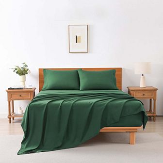 Marcielo 3/4 pc Soft Solid & Embroidery Bed Sheets Set