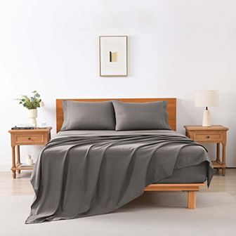 Marcielo 3/4 pc Soft Solid & Embroidery Bed Sheets Set