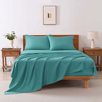 Marcielo 3/4 pc Soft Solid & Embroidery Bed Sheets Set