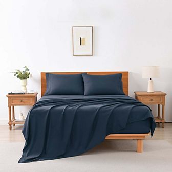 Marcielo 3/4 pc Soft Solid & Embroidery Bed Sheets Set