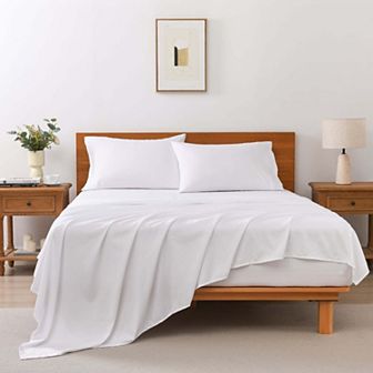 Marcielo 3/4 pc Soft Solid & Embroidery Bed Sheets Set