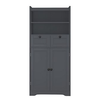Spacious Kitchen Side Cabinet with Adjustable Shelves,Magnetic Door Closures