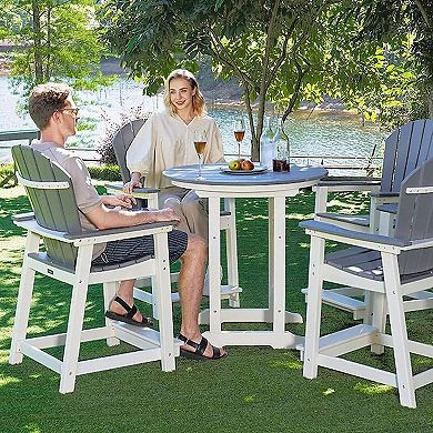 HDPE Tall Adirondack Chairs Set of 6 Outdoor Patio Bar Stool Chair with High Back 400lbs