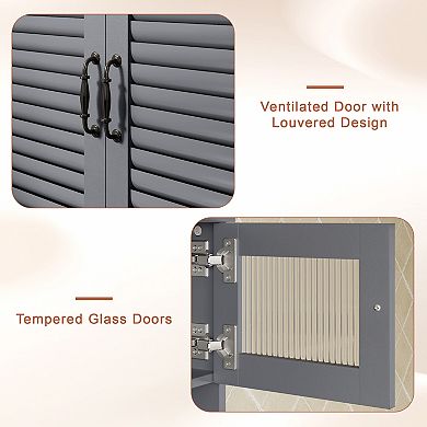Water-Resistant MDF Bathroom Vanity with Louvered Doors