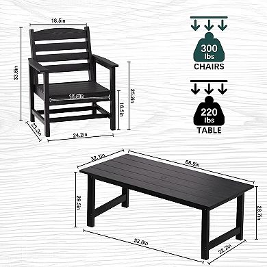 Patio Dining Table Sets, Outdoor HDPE Dining Furniture Set